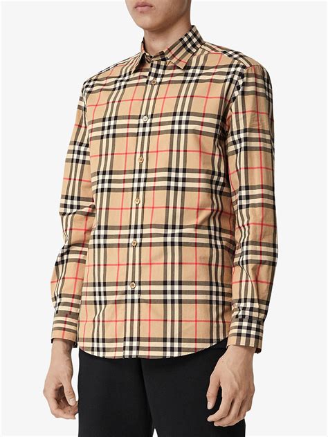 burberry classic check shirt|burberry check cotton poplin shirt.